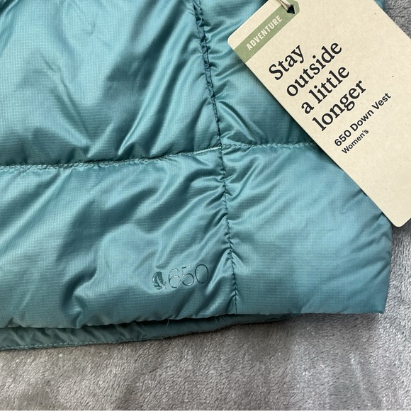 REI 650 Down Quilted puffer Vest Womens Large Tundra teal outdoor hiking trail - Picture 2 of 11